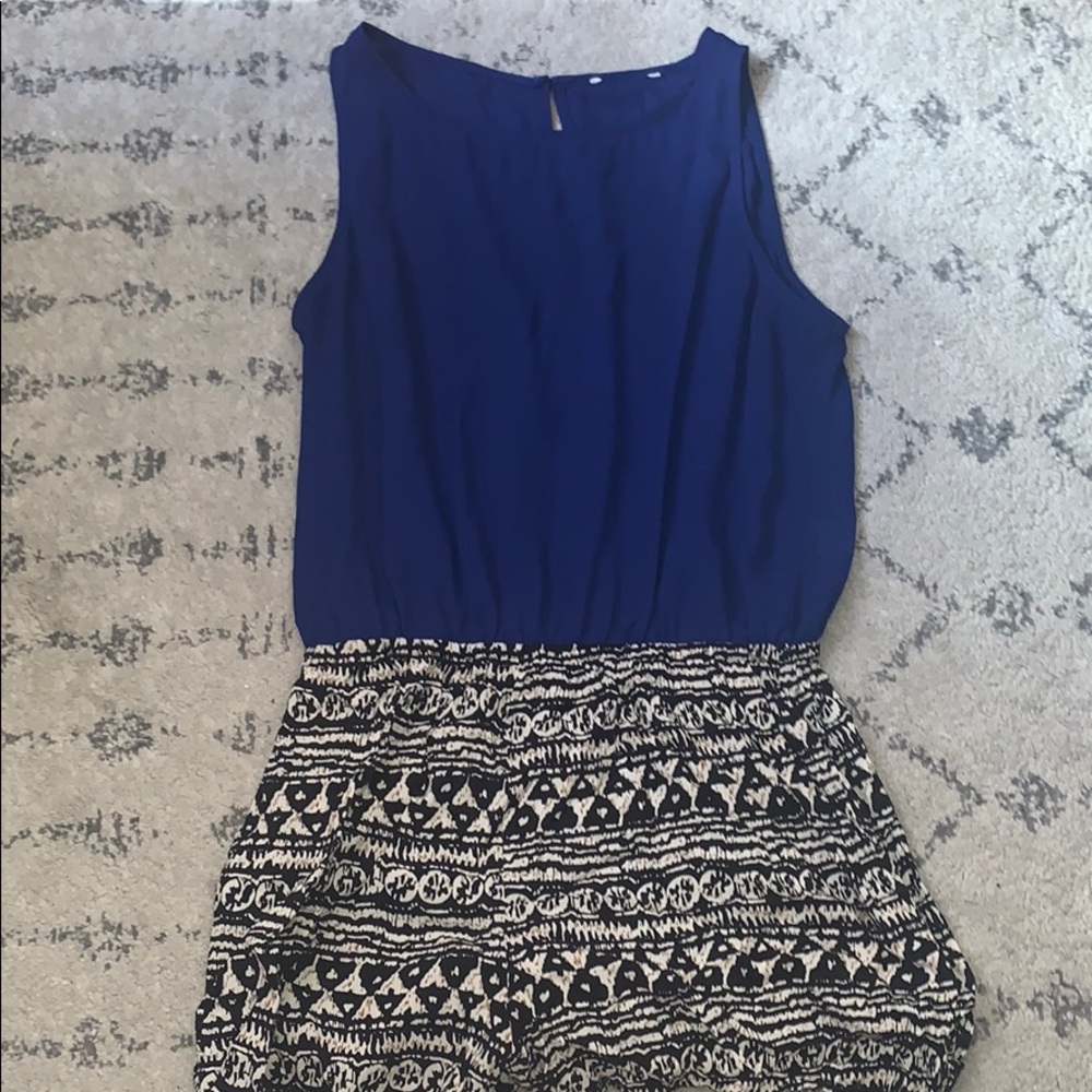 Forever 21 blue and patterns romper
